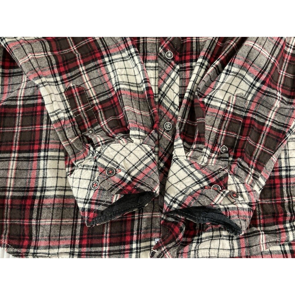 Paper Denim & Cloth Flannel Shirt Mens XL Red Plaid Button Up Cotton Casual - Picture 5 of 9